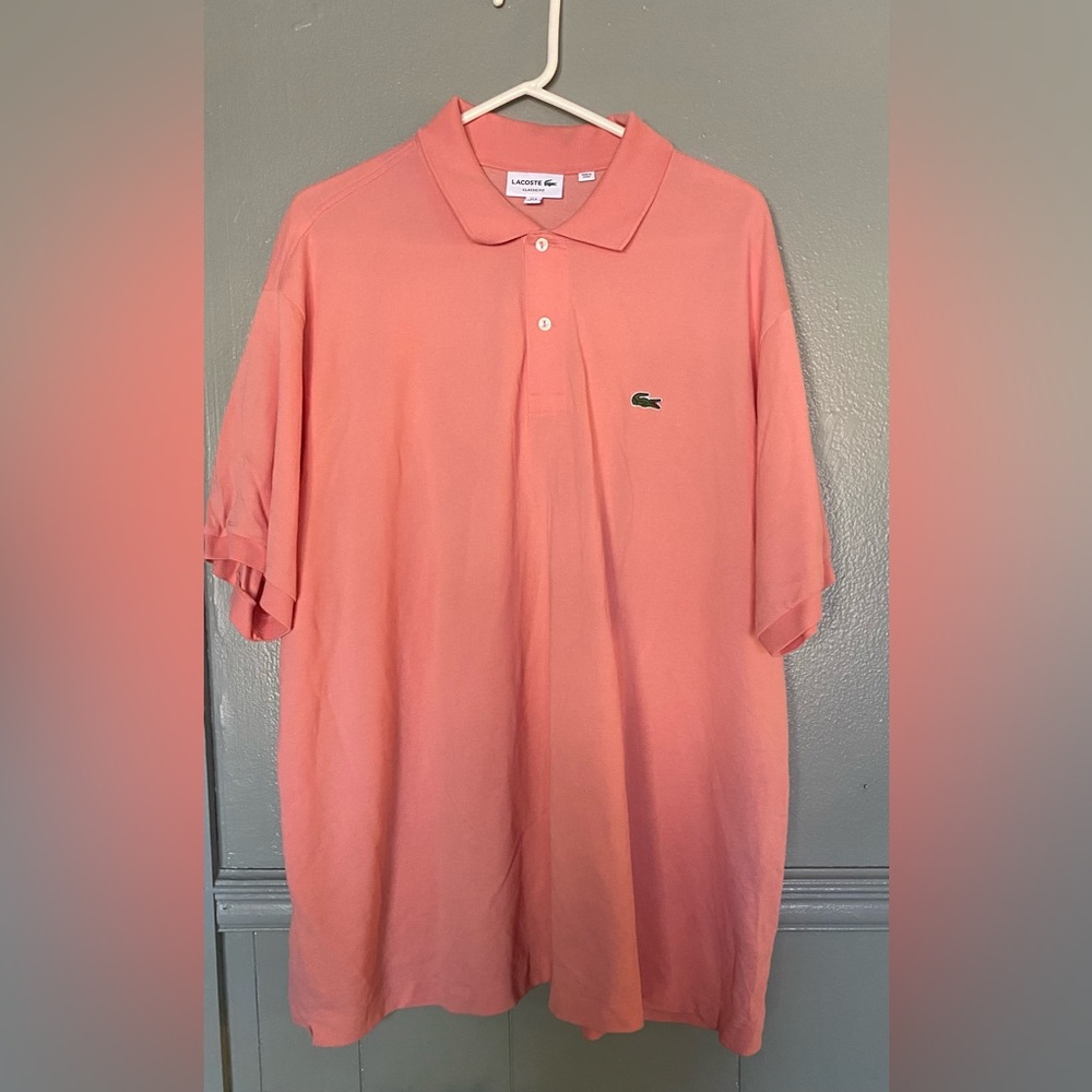 Lacoste Big and Tall 4X Coral Light Orange Classic Fit Short sleeve Polo